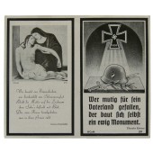 Overlijdenskaart voor MG compagnie chef in Wehrmacht